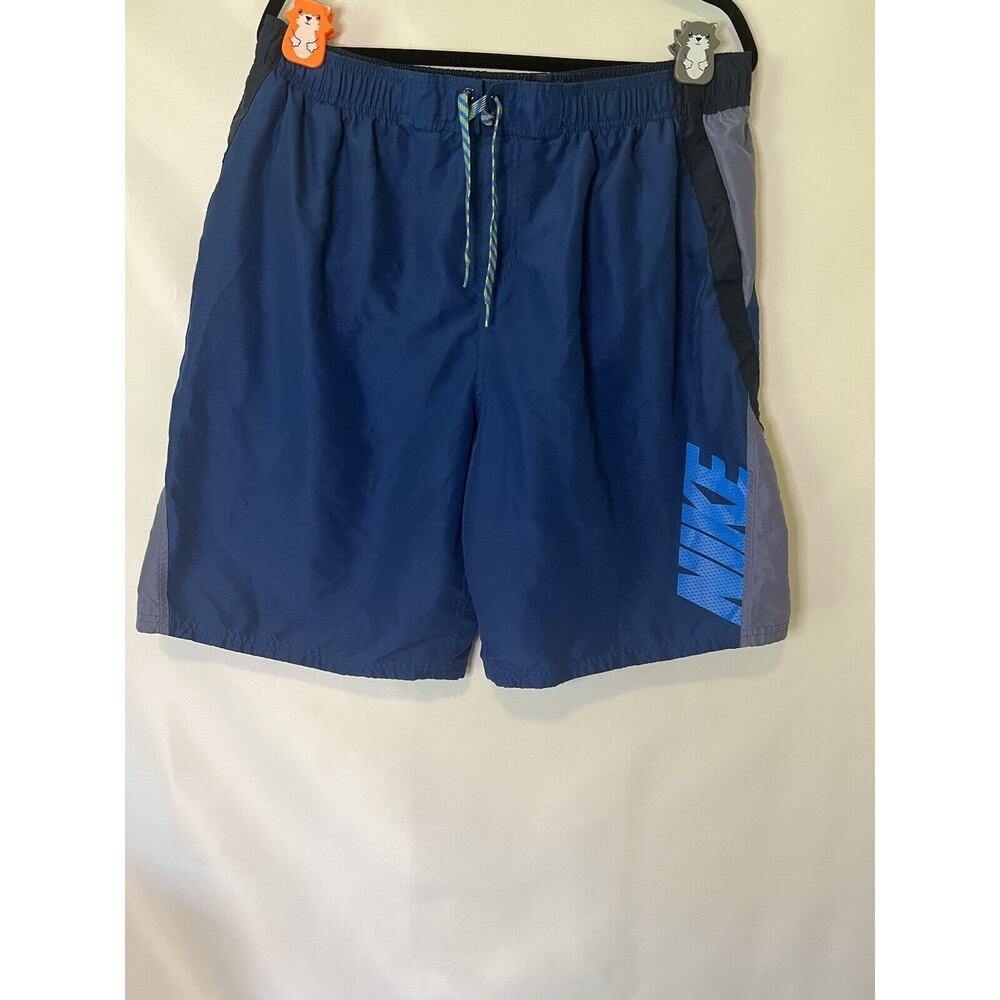 Nike Blue Board Shorts Men's Size XXL Drawstring Lined Swim Trunks